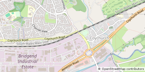 Map of Bridgend, MID Glamorgan
