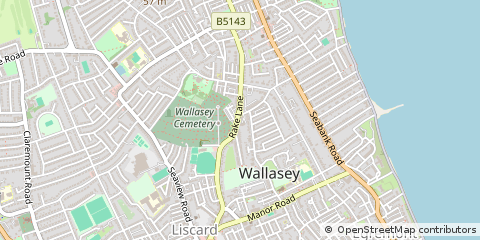 Map of Wallasey, Merseyside