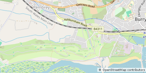 Map of Pembrey, Carmarthenshire
