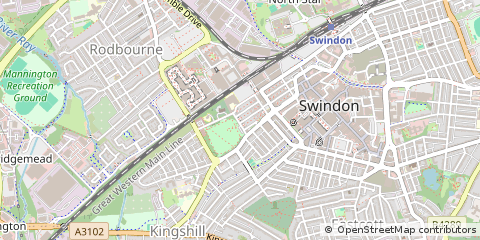 Map of Swindon, Wiltshire