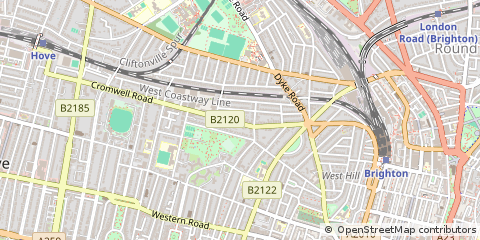 Map of Hove, East Sussex