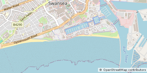 Map of Swansea, West Glamorgan