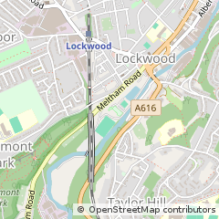 Map of Huddersfield, West Yorkshire