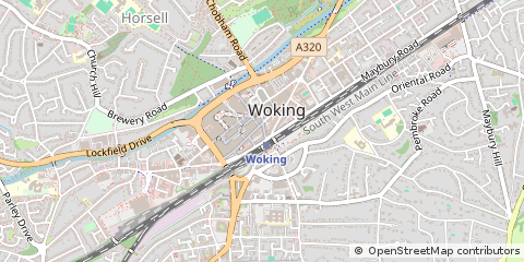 Map of Woking, Surrey