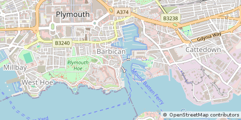 Map of Plymouth, Devon