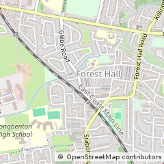 Map of Newcastle Upon Tyne, Tyne and Wear