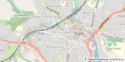 Map of Truro, Cornwall