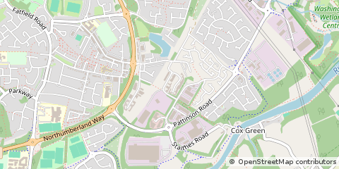 Map of Washington, Tyne and Wear