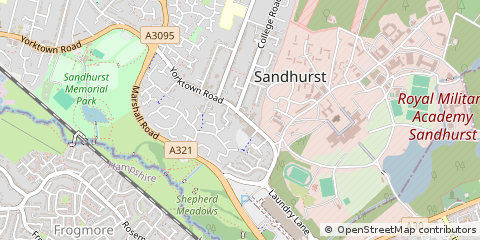 Map of Sandhurst, Berkshire