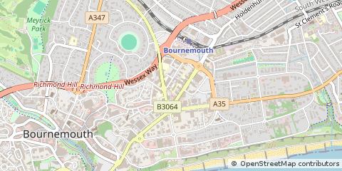 Map of Bournemouth, Dorset
