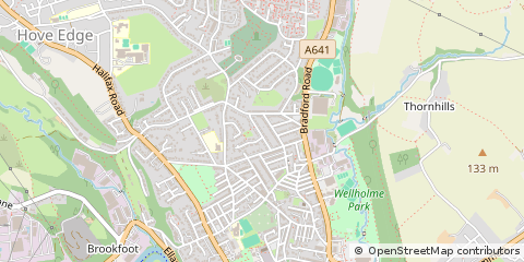 Map of Brighouse, West Yorkshire