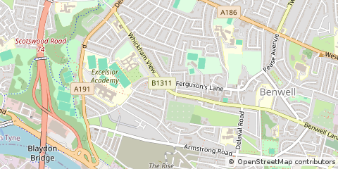 Map of Newcastle Upon Tyne