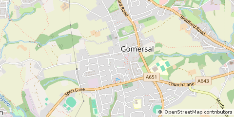Map of Gomersal, West Yorkshire