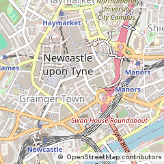 Map of Newcastle Upon Tyne, Tyne and Wear