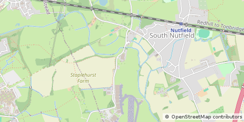 Map of Redhill, Surrey