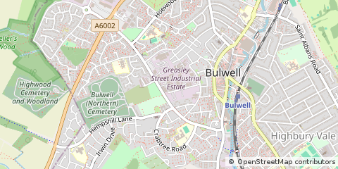 Map of Bulwell, Nottingham