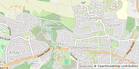 Map of Swansea