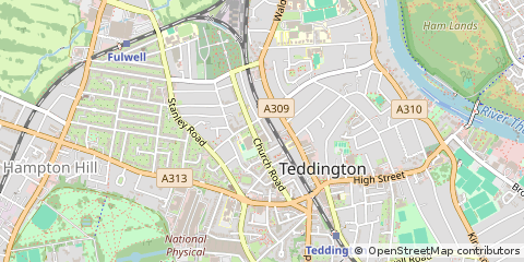 Map of Teddington, Middlesex