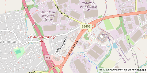 Map of South Normanton, Derbyshire