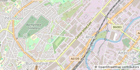 Map of Sheffield, South Yorkshire