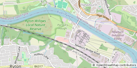 Map of Newburn, Newcastle Upon Tyne, Tyne & Wear