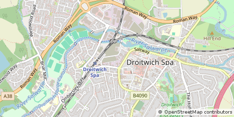 Map of Droitwich, Worcestershire