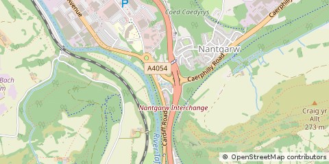Map of Nantgarw, Rhondda Cynon TAF