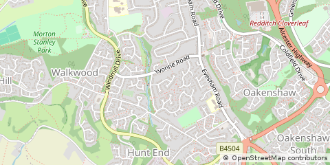 Map of Redditch, Worcestershire