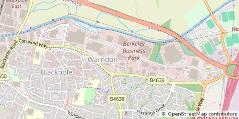 Map of Warndon, Worcester