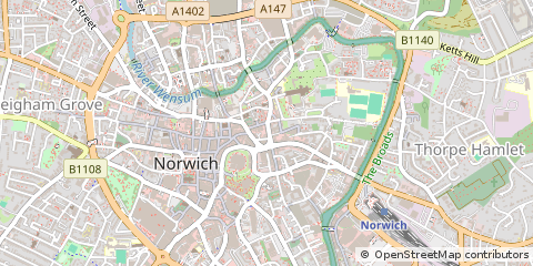 Map of Norwich, Norfolk
