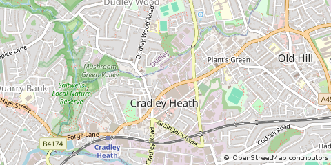 Map of Cradley Heath, West Midlands