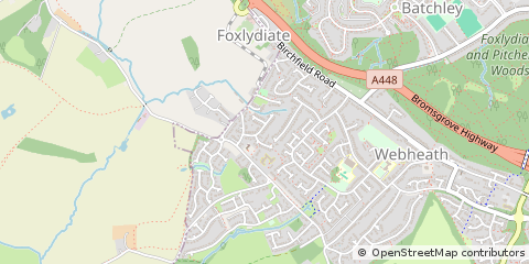 Map of Redditch, Worcestershire