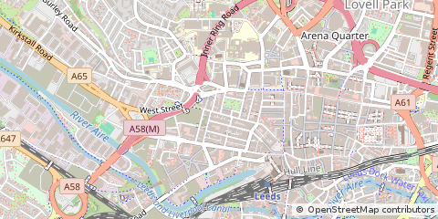 Map of Leeds, West Yorkshire
