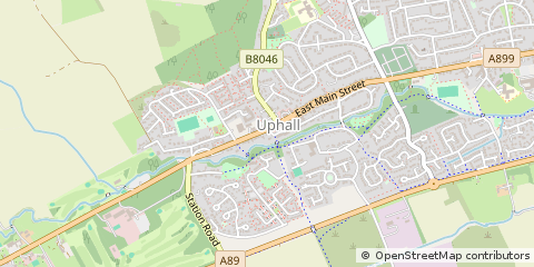 Map of Uphall, West Lothian