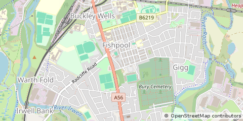 Map of Bury, Lancashire