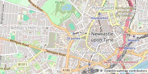 Map of Newcastle Upon Tyne