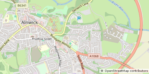 Map of Alnwick, Northumberland
