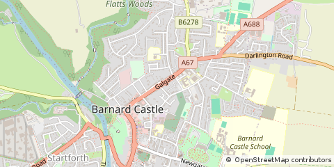 Map of Barnard Castle, CO. Durham