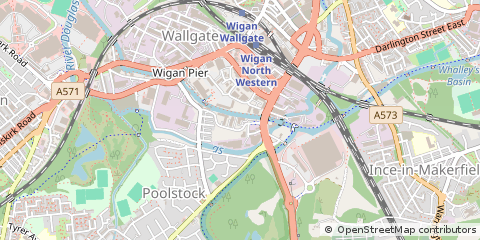 Map of Wigan, Lancashire
