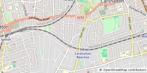Map of Carshalton, Surrey