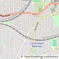 Map of Carshalton, Surrey