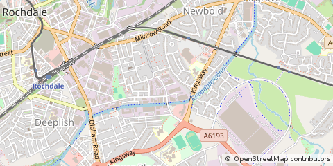 Map of Rochdale, Lancashire