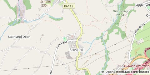 Map of Stainland, Halifax