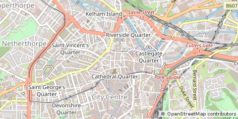 Map of Sheffield, South Yorkshire