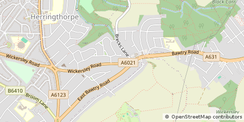 Map of South Yorkshire