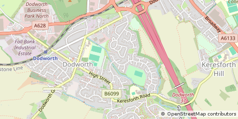 Map of Barnsley, South Yorkshire