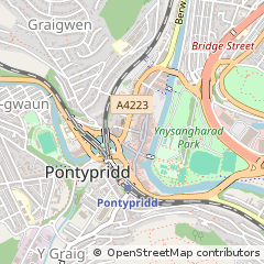 Map of Pontypridd, RCT