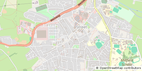 Map of Street, Somerset