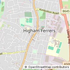 Map of Higham Ferrers, Northamptonshire