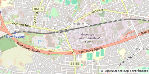 Map of Stanningley,, Pudsey,